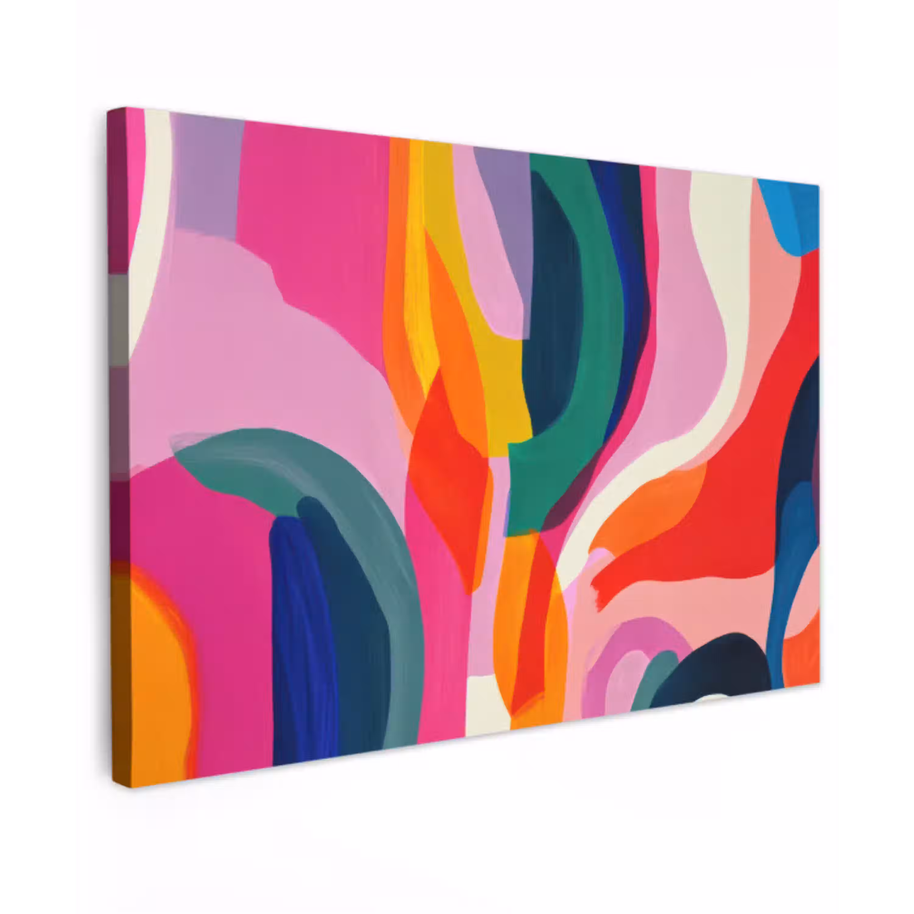 Vormen - Golvend - Abstract - Felroze canvas 2cm klein -z3d