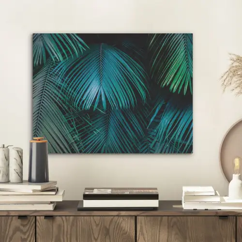 Inductie beschermer - Inductie afdekplaat - Tropical - Jungle - Bladeren - Groen PET vilt klein -sfeer1
