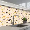 Terrazzo -  Patroon - Geel - keuken achterwand 2 middel 871 -3d_schuin