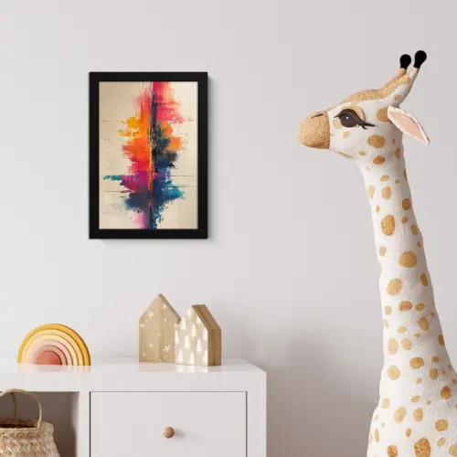 Watercolor - Kunst - Modern fotolijst zwart zonder passe partout klein -usfeer4_kinderkamer