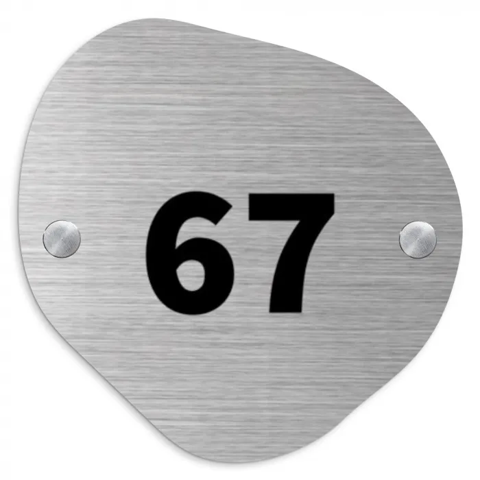 RVS - Metaal - Traditioneel Naambord geborsteld aluminium Organisch middel -3d
