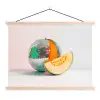 Disco - Discobal - Meloen - Pastel textielposter latten blank klein -3d