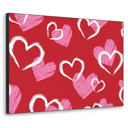Patroon - Hartjes - Roze - Valentijn Textielframe - compleet frame klein -3d