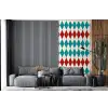 Illustratie - Ruiten - Rood - Groen fotobehang vinyl groot 64 -bank