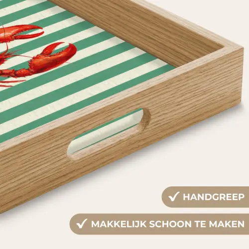 Kreeft - Strepen - Realistisch - Zomers Dienblad Rechthoek middel -USP_HandgreepNL