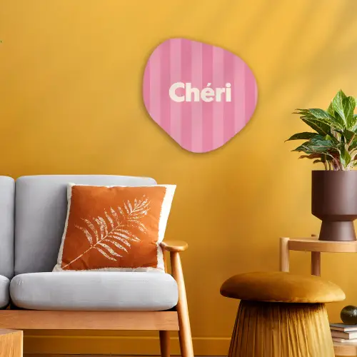 Gestreept - Roze - Chéri Wandcirkel Organisch Forex 3mm klein -sfeer4