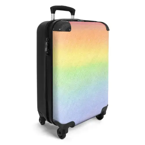 Pastel regenboog Koffer - NBS - Handbagage middel -productfoto_3d