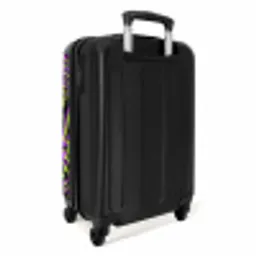 Wilde dierenprint in paars, limoengroen en zwart NBS - Handbagage koffer - Volwassenen Unisex middel -achterkant