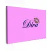 Diva - Lip - Panterprint - Roze Tuinposter op houten frame 2 cm dik klein -3d