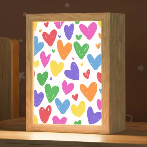 Hartjes - Patroon - Kleurrijk Light Box met kabel klein -zzz_3d_website