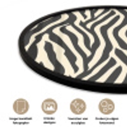 Zebra - Print - Klassiek - Zwart Fotolijst rond zonder passe partout klein 856 -closeup_NL