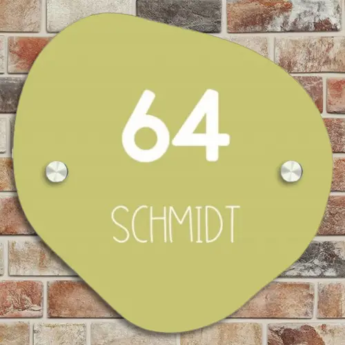 Lichtgroen - Modern Naambord Organisch middel -sfeer10