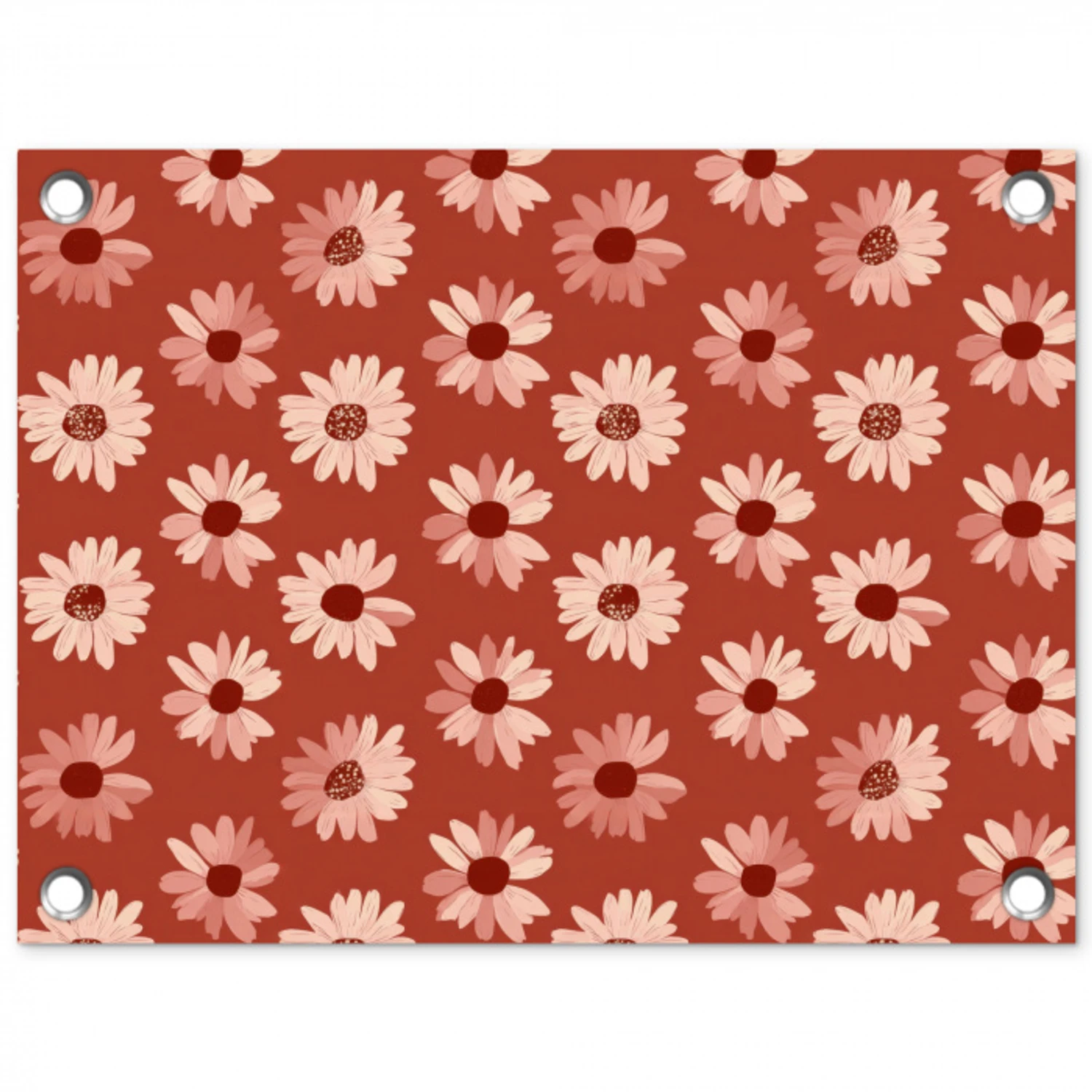 Madelief - Retro - Terracotta tuinposter los doek klein 239 -3d