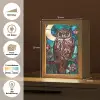 Uil - Mozaïek - Maan - Nacht Light Box met kabel (Tafellamp) klein -USP_websiteoverzichtDE