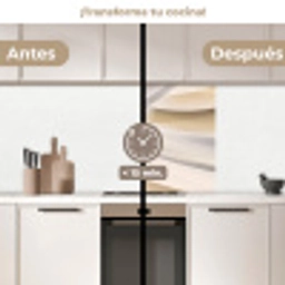Golven - Abstract - Beige keuken achterwand 2 middel -voor-na2_ES