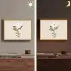 Vaas - Geruit - Bloem - Groen Light Box met batterij (Wandlamp) middel -sfeer3