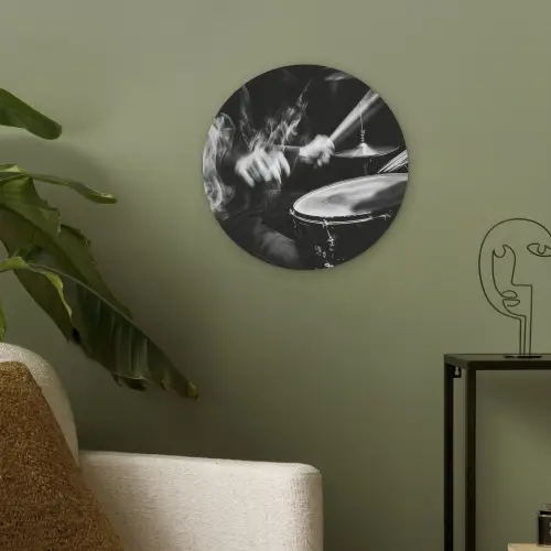 Drummer - Zwart - Drumstel Akoestische PET Vilt - Rond klein -sfeer2