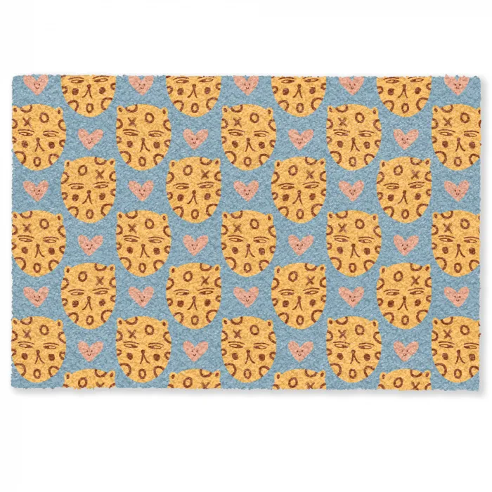 Kattenkoppen - Cirkels - Hartjes - Blauw Deurmat klein 898 -zkaufland3d