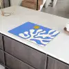 Minimalistisch - Organisch patroon - Blauw Inductie beschermer vinyl 3mm klein -sfeer8