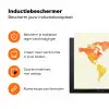 Wereldkaart - Oranje - Kleurrijk Inductie beschermer vinyl 3mm klein -zzzzzzz-td-ups