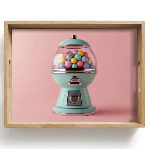 Kauwgom - Retro - Snoep - Roze Dienblad Rechthoek middel -z3d_shopping