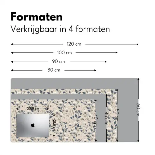 Klassiek - Botanisch - Kleurrijk Muismat XXL klein 681 -sfeer5