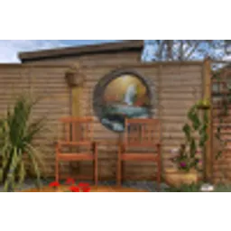 Doorkijk - Waterval - Herfst - Landschap Wandcirkel tuinposter met ringen klein -buiten3