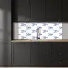Kreeften - Patroon - Blauw - Wit keuken achterwand 2 middel -sfeer1