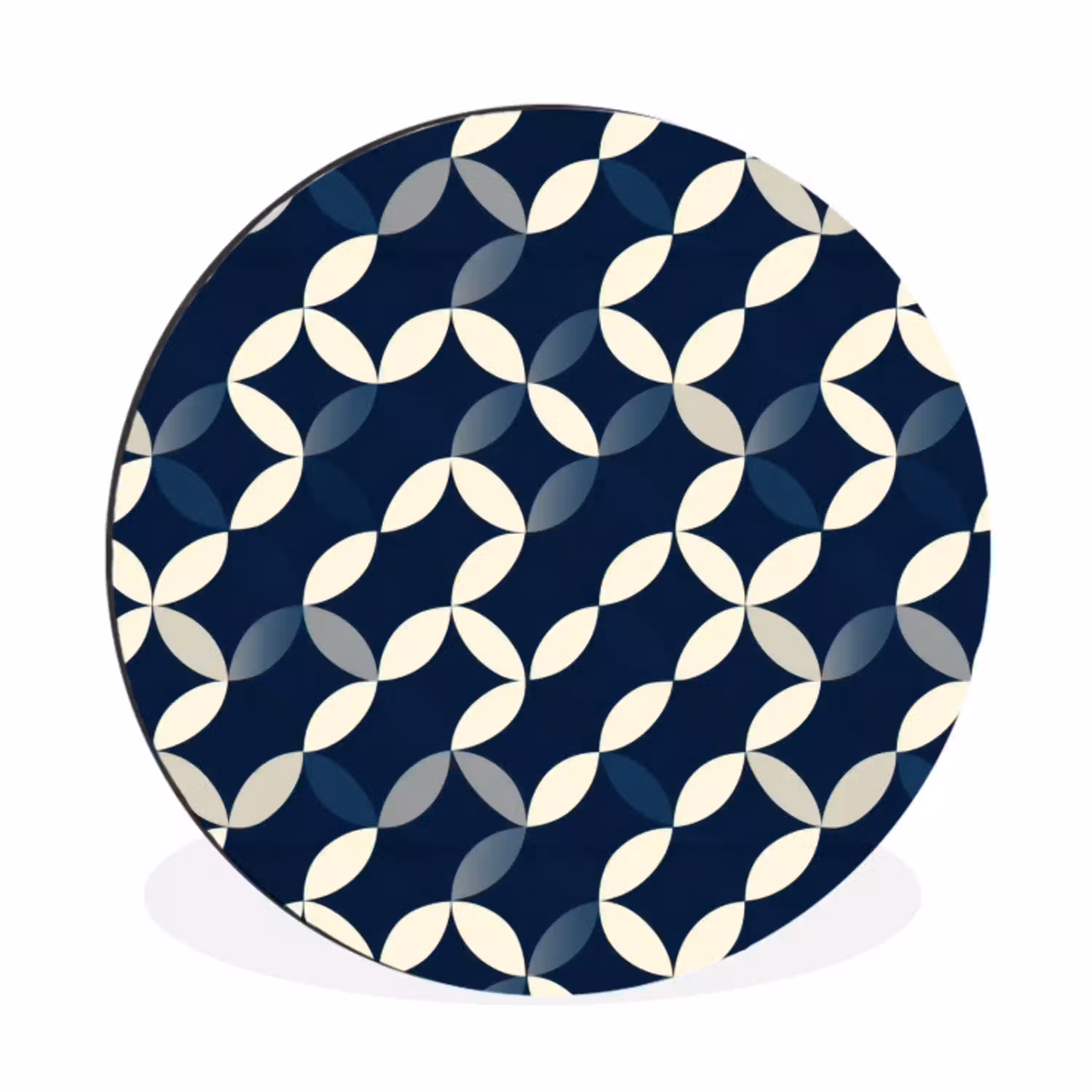 Abstract - Patroon - Blauw Wandcirkel aluminium klein 190 -3d