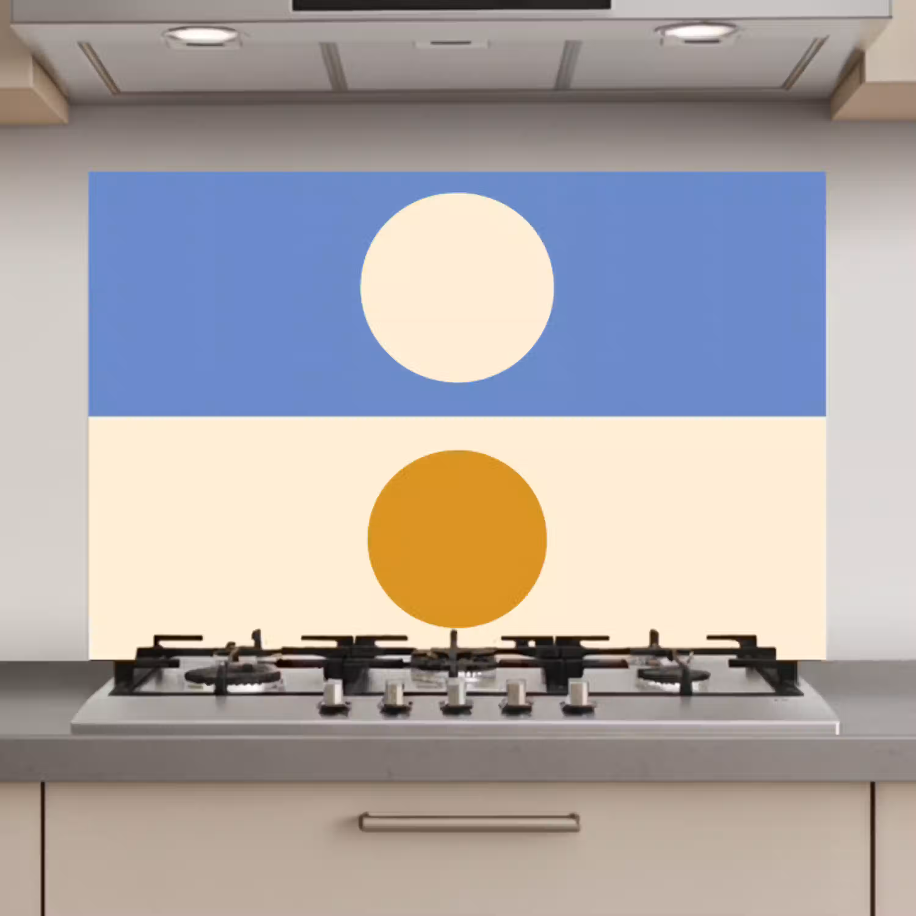 Cirkels - Symmetrisch - Wit - Blauw- Geel keuken achterwand spatscherm klein -3d_website