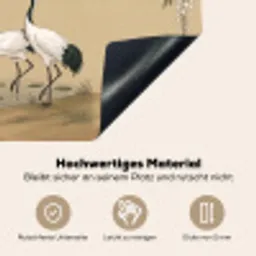 Kraanvogels - Water - Beige Inductie beschemer met haakjes klein -ky-onderkant-de