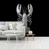 Kreeft - Zilver - Metallic - Luxe fotobehang vinyl groot -woonkamer