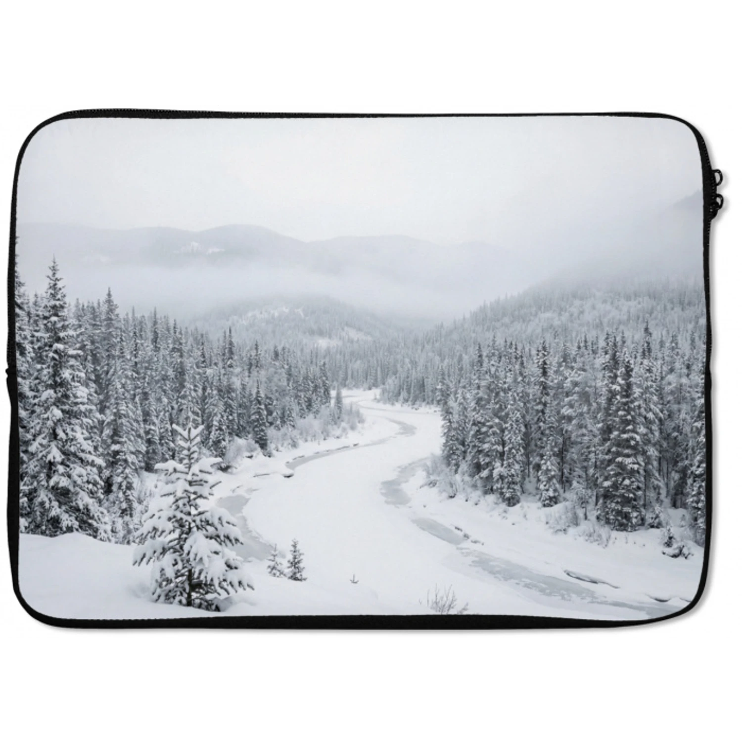 Rivier - Bevroren - Landschap - Winter laptophoes neopreen klein -zkaufland3dotto