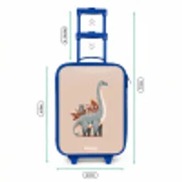 Blauwe dinosaurus op een beige achtergrond Kinderkoffer - Blauw klein -productfoto_formaten