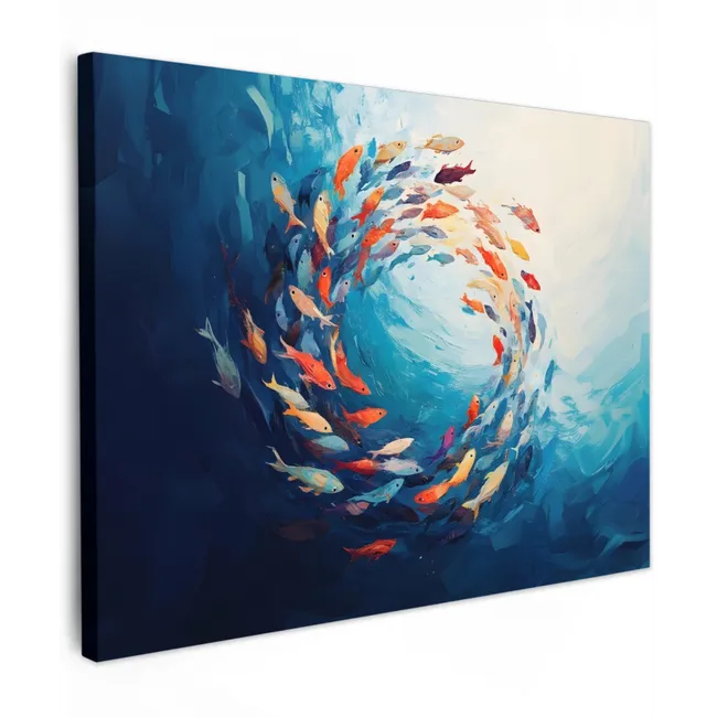 Canvas schilderij - Zee - Vissen - Kleurrijk - Dynamisch