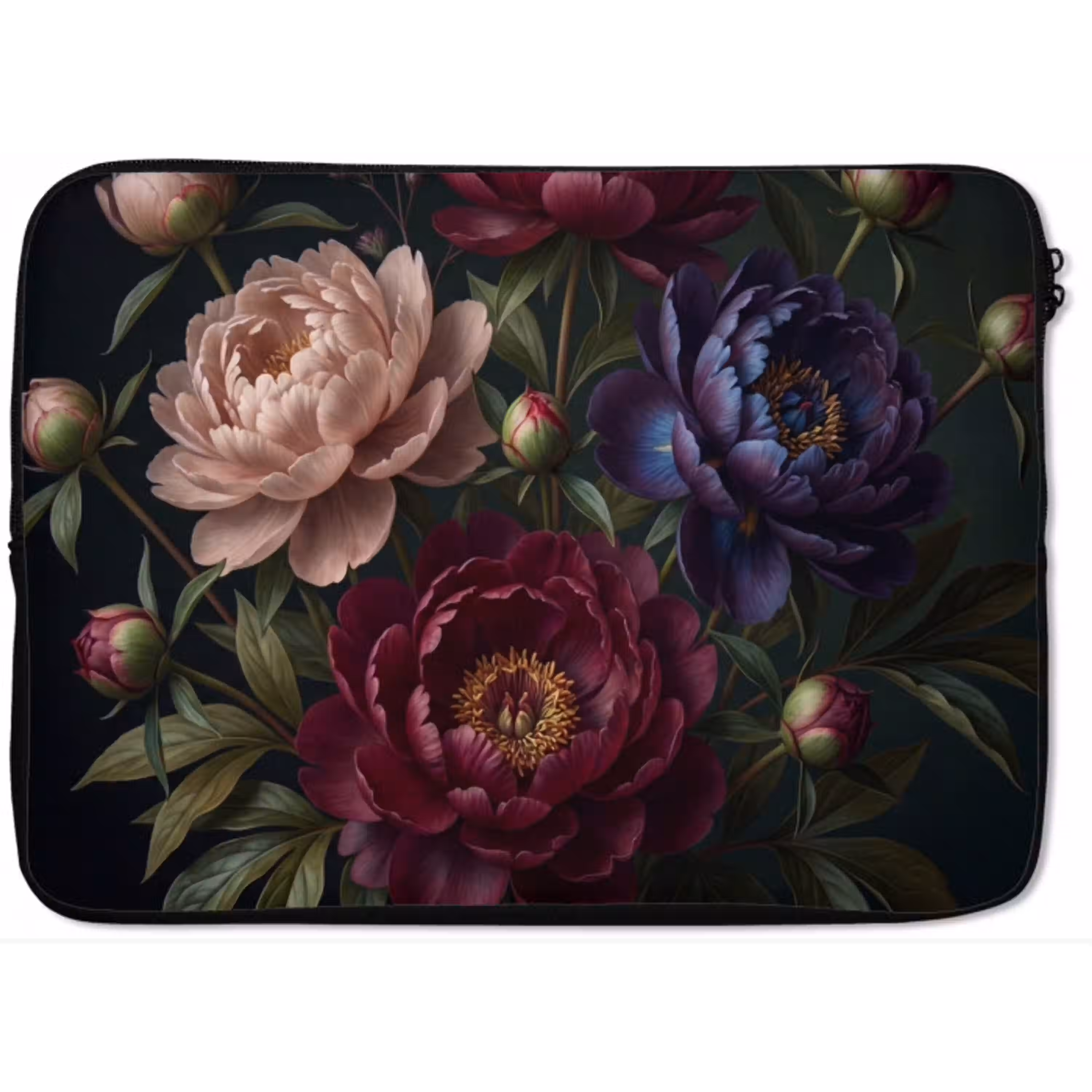 Bloemen - Boeket - Natuur - Modern - Donker laptophoes neopreen klein -zkaufland3dotto