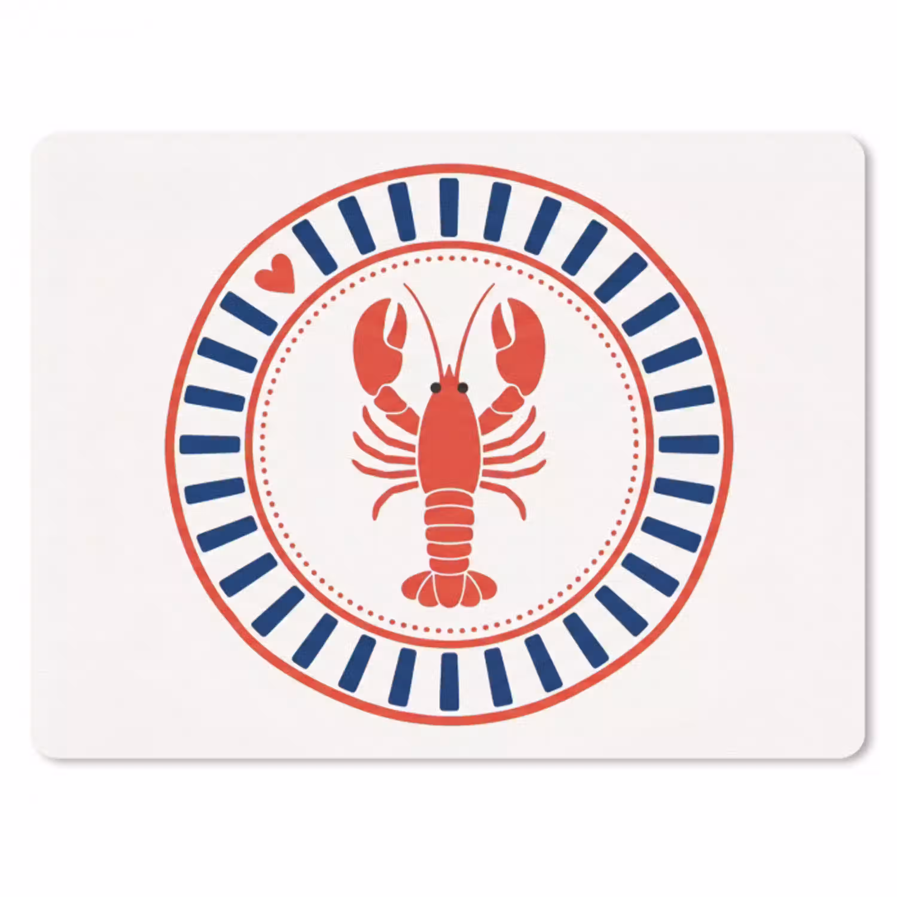 Zeeleven - Kreeft - Embleem - Grafisch - Rood muismat rubber klein -3d