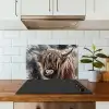 Schotse hooglander - Verf - Koe keuken achterwand spatscherm klein -sfeer2