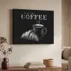 Koffie - Croissant - Tekst Textielframe zwart klein -sfeer3