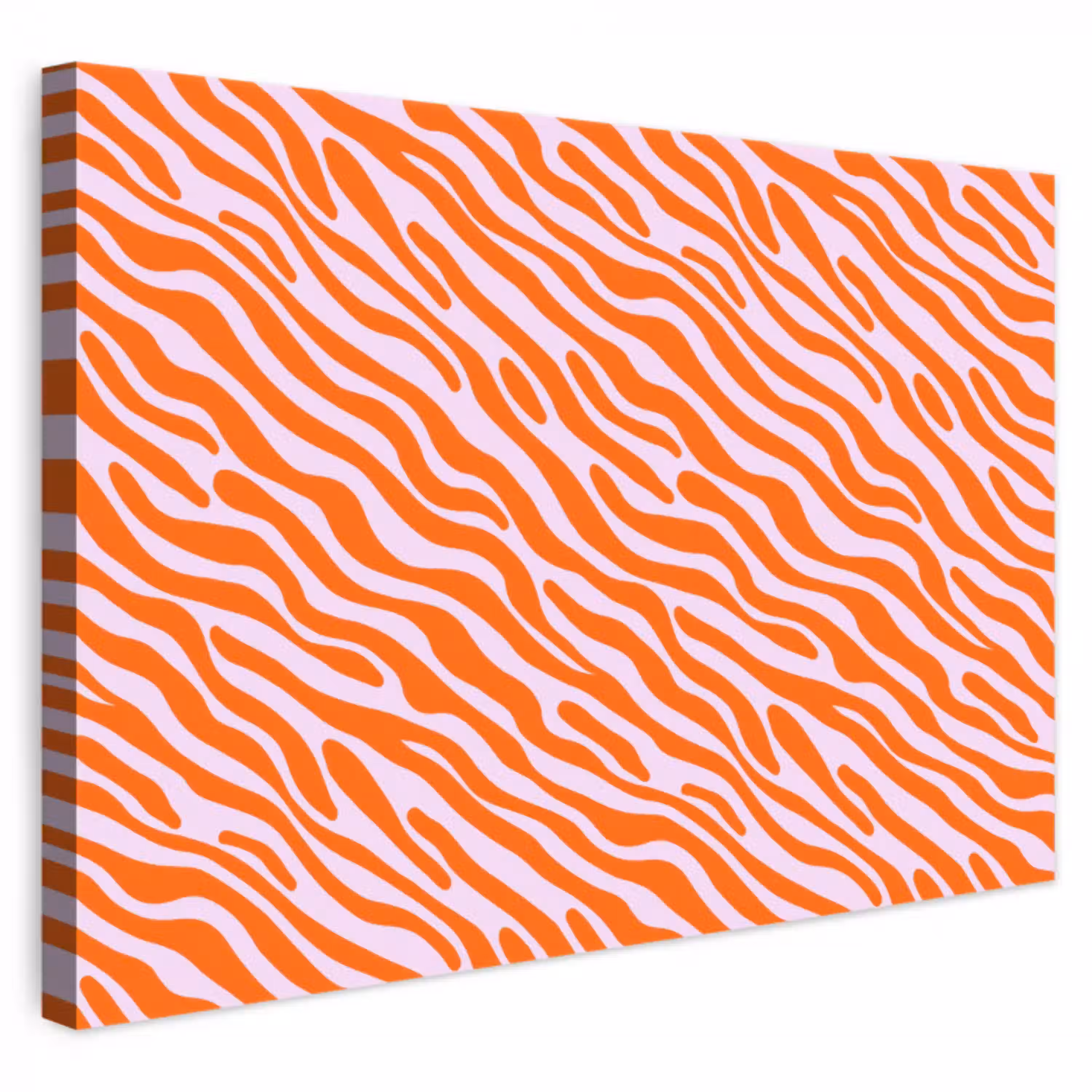 Strepen - Dynamisch - Oranje canvas 2cm klein 34 -3d