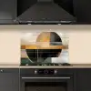 Abstract - Goud - Brons - Groen - Vormen - Modern keuken achterwand spatscherm klein -sfeer1