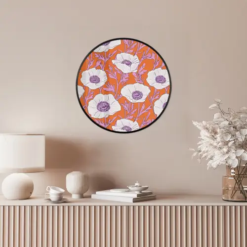 Bloemen - Grafisch - Oranje Fotolijst rond zonder passe partout klein 856 -sfeer3
