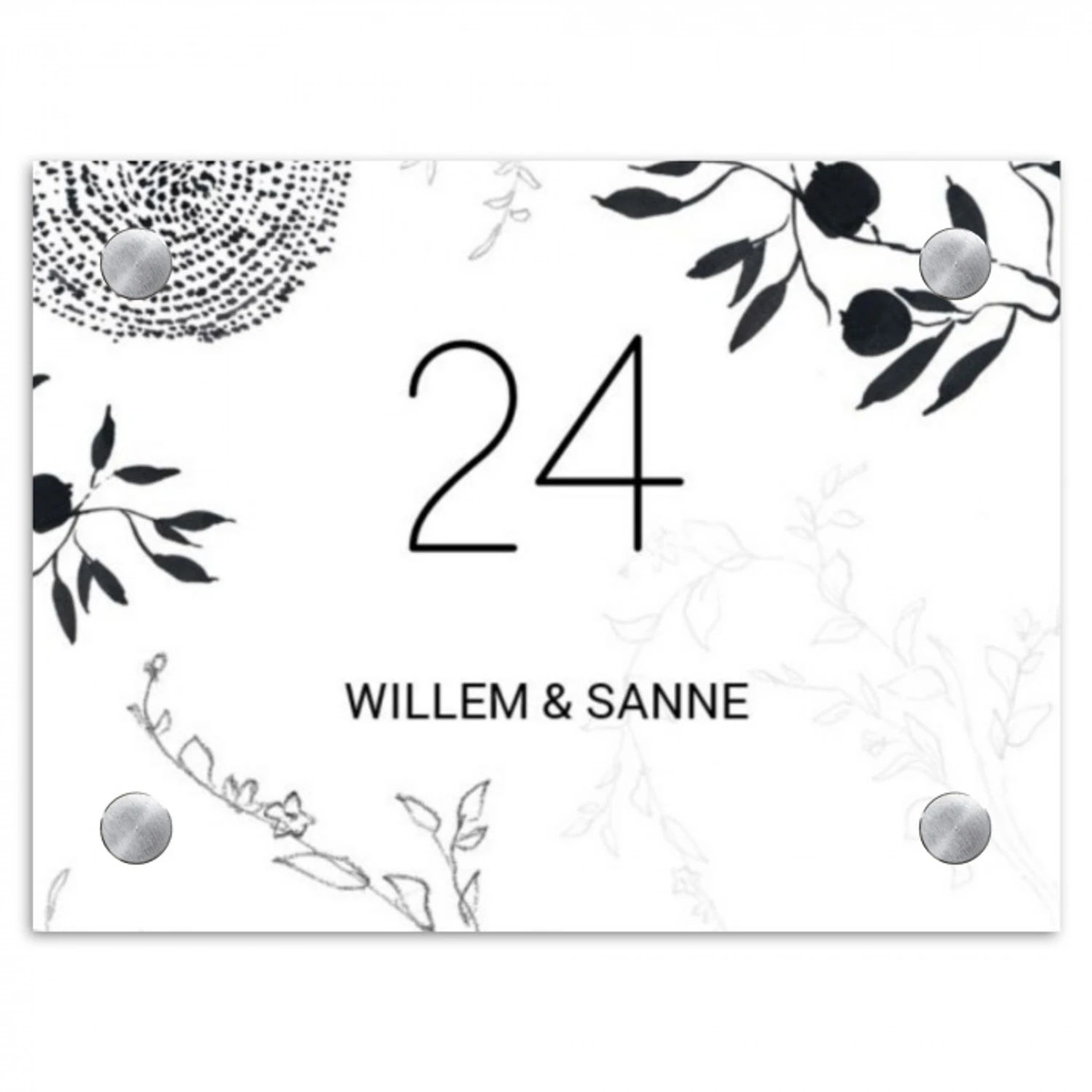 Botanisch - Klassiek Naambord Rechthoek middel -3d