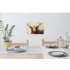 Kerst - Schotse Hooglander - Bruin - Krans Muursticker klein -eettafel