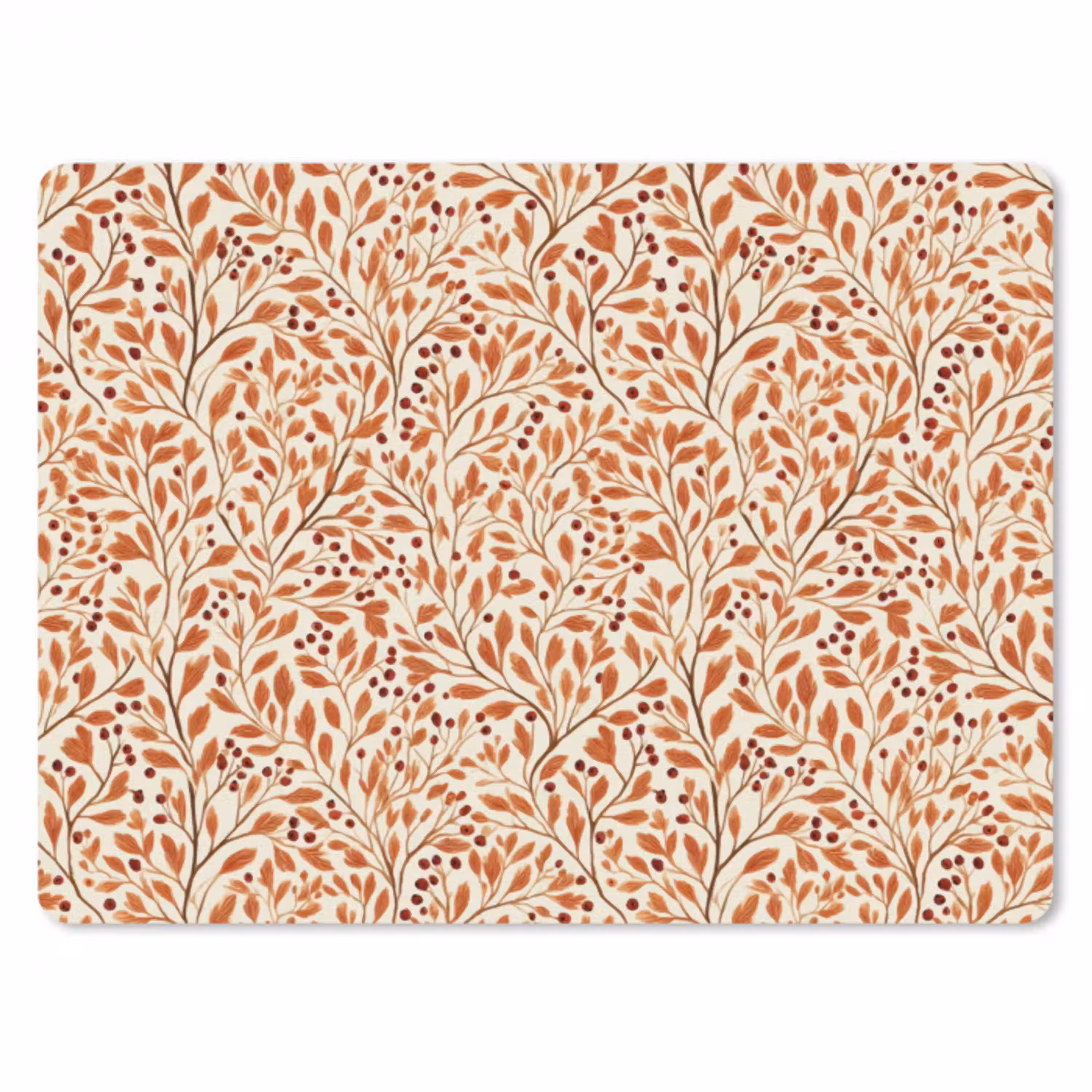 Bladeren - Botanisch  - Terracotta muismat rubber klein 262 -3d