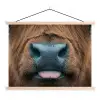 Schotse hooglander - Neus - Bruin textielposter latten blank klein -3d