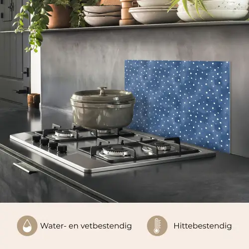 Frans - Citroen -  Stippen - Wit - Blauw keuken achterwand spatscherm klein 900 -usp_NL