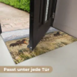 Paarden - Kudde - Bergen - Vrijheid - Wild Deurmat klein -USP_DE