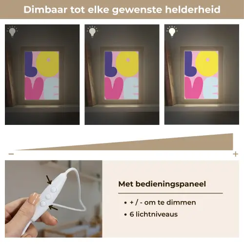Love - Valentijn - Kleurrijk Light Box met kabel (Wandlamp) klein -USP_dimbaarNL