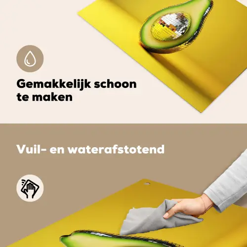 Avocado - Discobal - Geel - Glitter Inductie beschemer met haakjes klein -ky-schoon-nl